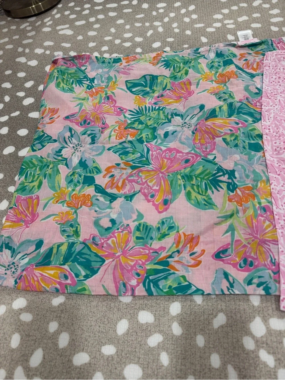 Pottery Barn Kids x Lilly Pulitzer blanket swaddle Isle Be Back cotton baby girl